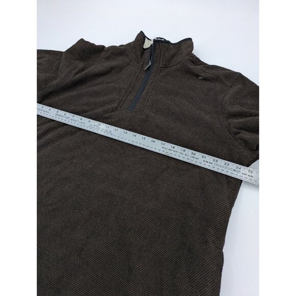 Orvis Sweater Mens Extra Large Brown Pullover 1/4 Quarter Zip Preppy XL - Picture 5 of 8